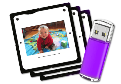 Scanning von Dias mit Staubentfernung und Farbkorrektur.'